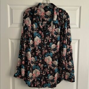 Torrid Floral Women's Top - Black, Pink, Blue